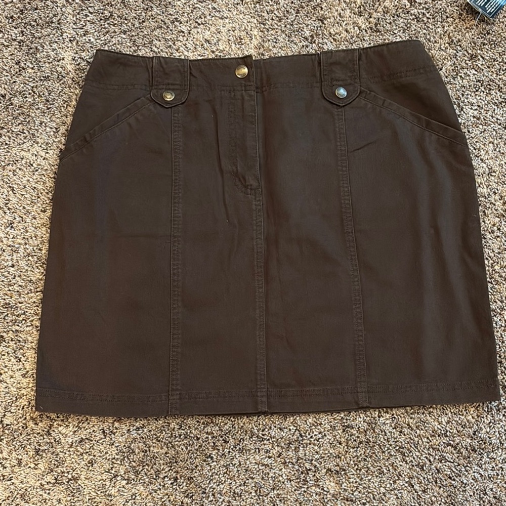 Jones New York Brown Pencil Mini Skirt
